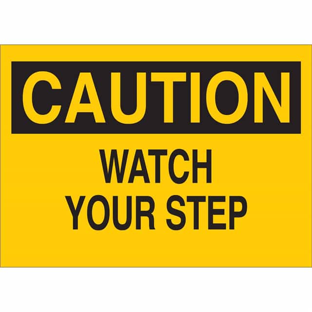 74455 B120,10X14,BLK/YEL,CAUTION WATCH