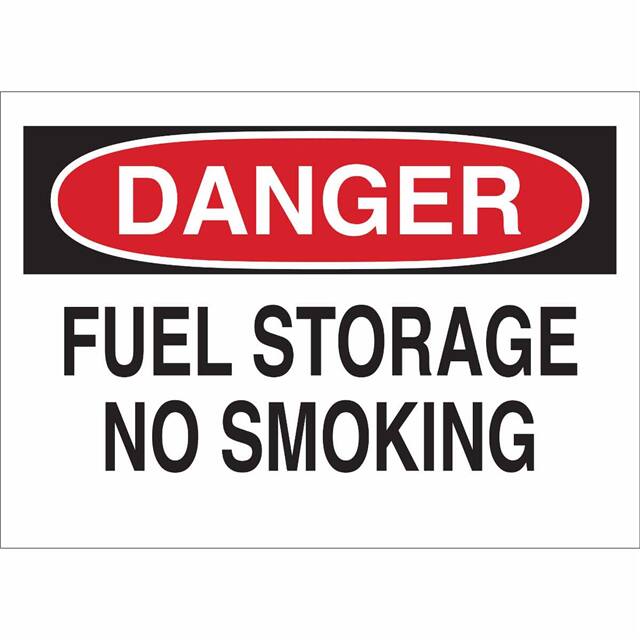 73437 B120,10X14,RED,BLK/WHT,FUEL STOR