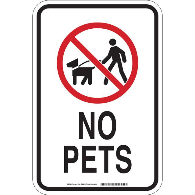 141786 B555 18X12 BLK,RED/WHT NO PETS W