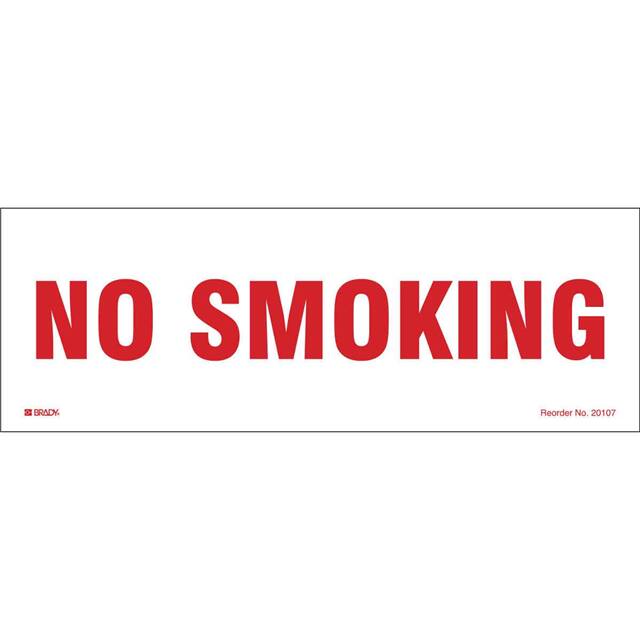 20107MLS B-811 3.5X10 RED/WHT NO SMOKING