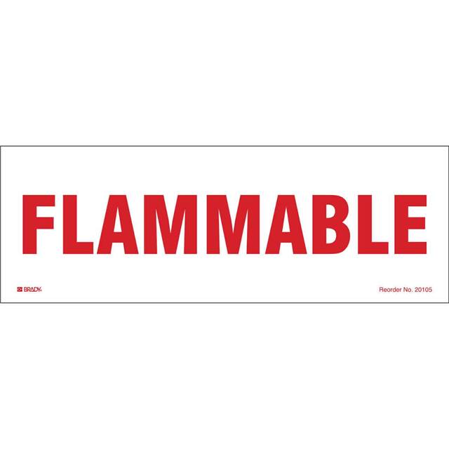 20105MLS B-811 3.5X10 RED/WHT FLAMMABLE