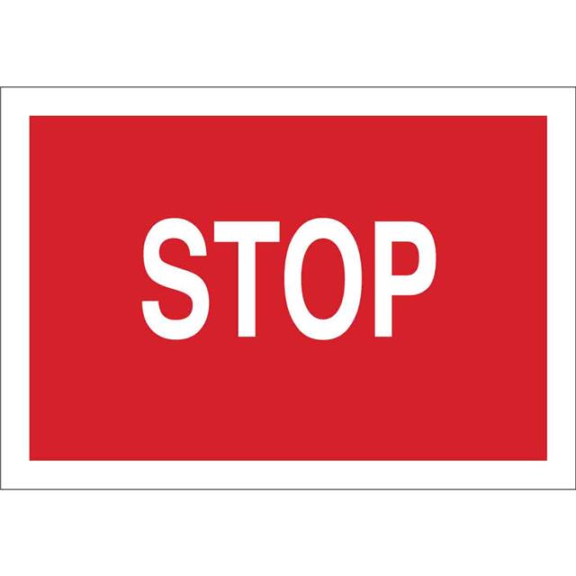 70536 B120,10X14,RED/WHT,STOP