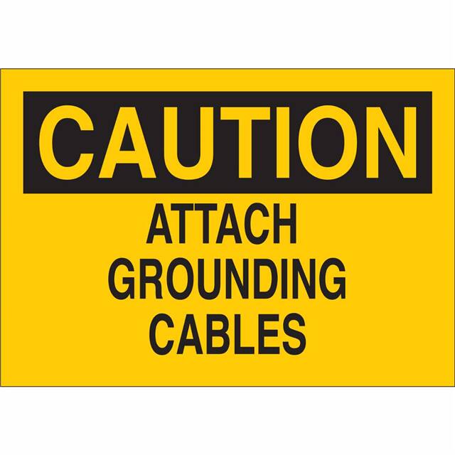 71425 B120,10X14,BLK/YEL,CAUTION ATTAC