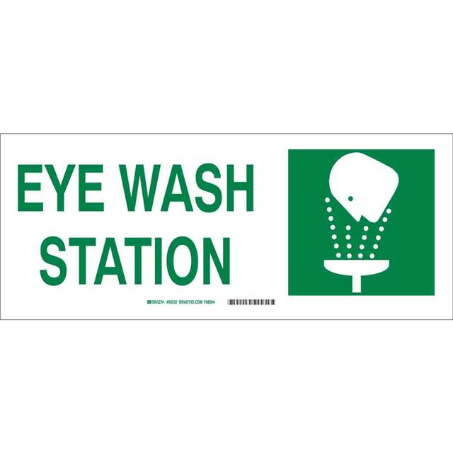69232 B120,7X17,GRN/WHT,EYE WASH STATI