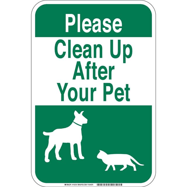 115219 B555 18X12 GRN/WHT PLEASE CLEAN