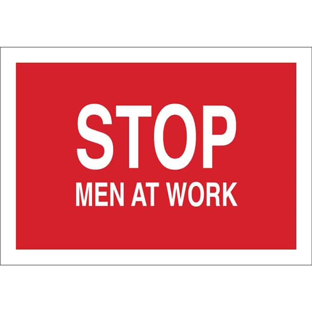 76090 B120,12X15,RED/WHT,STOP MEN AT W