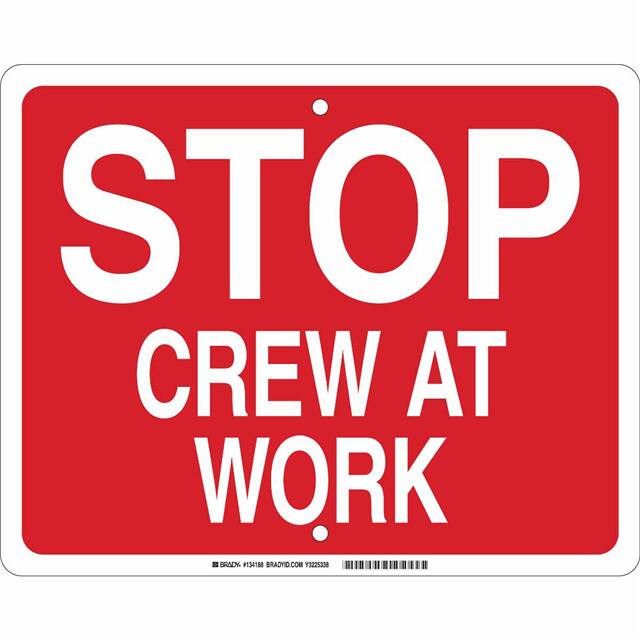 134188 B959 12X15 WHT/RED STOP CREW AT