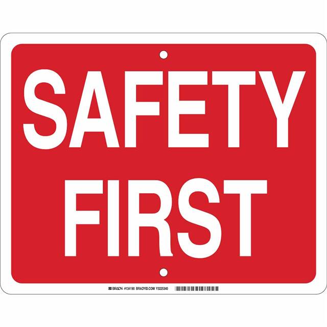 134190 12X15 WHT/RED SAFETY FIRST ENG