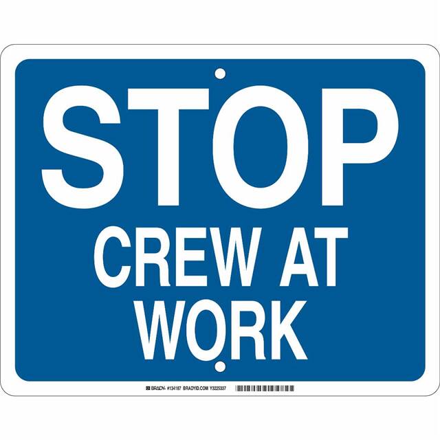 134187 B959 12X15 WHT/BLU STOP CREW AT