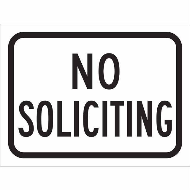 115527 TRFC SIGN NO SOLICIT REFL 9X12 E