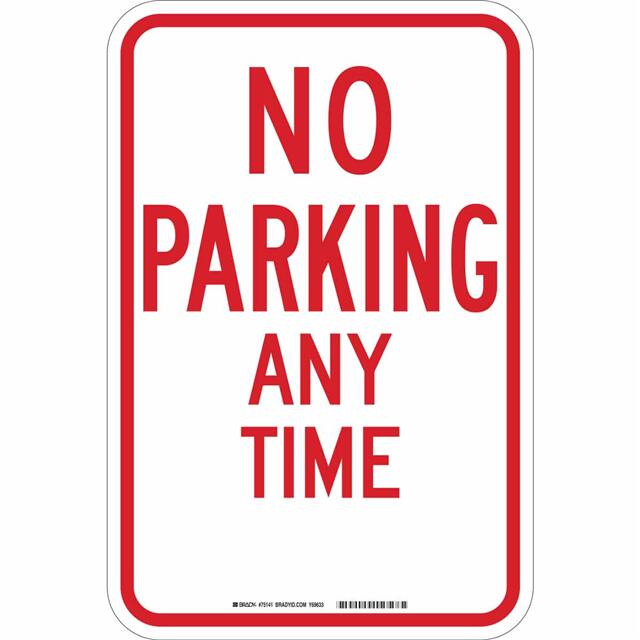 75141 B120,18X12,RED/WHT,NO PARKING AN