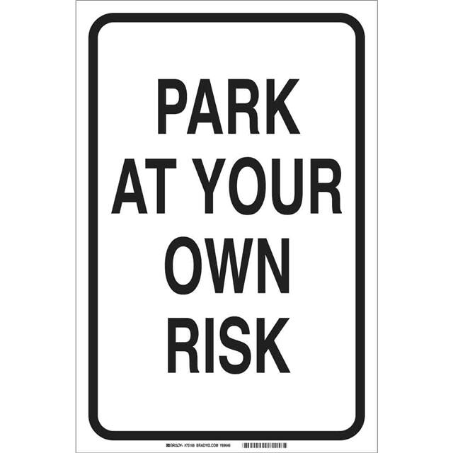 75166 B120,18X12,BLK/WHT,PARK AT YOUR