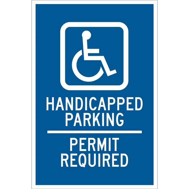91334 B120,18X12,BLU/WHT,HANDICAPPED P