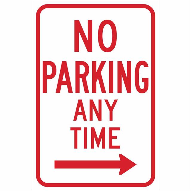 113305 B959 12X18 RED/WHT TRAFFIC SIGN