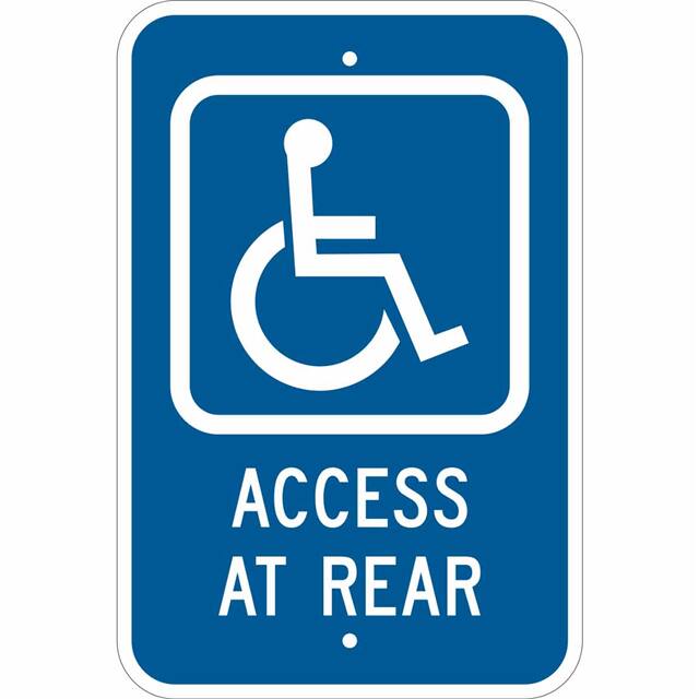 113314 B959 12X18 BLUE/WHT TRAFFIC SIGN