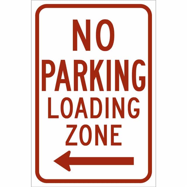 113307 B959 12X18 RED/WHT TRAFFIC SIGN
