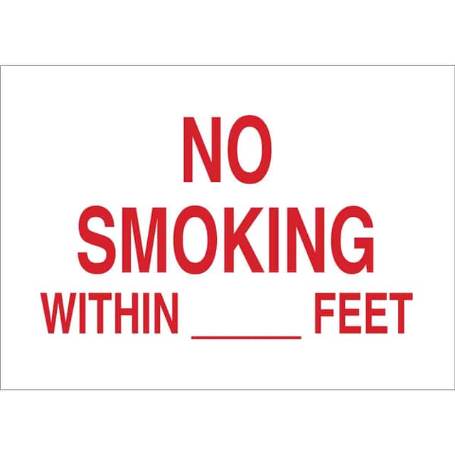 72155 B120,14X20,RED/WHT,NO SMOKING WI