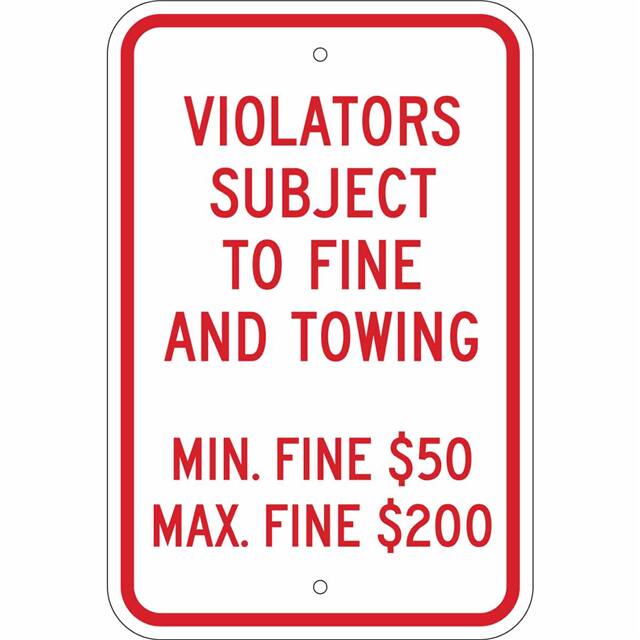 115265 ADA TRFC SIGN PA -VIOLATORS REFL