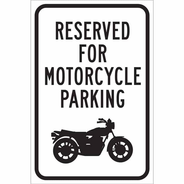 115418 TRFC SIGN RSVD MOTORCYCLE PRKG H