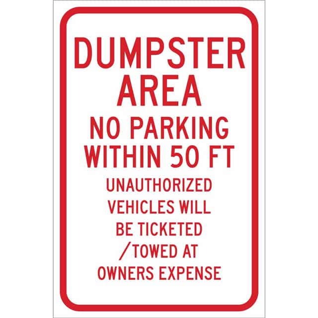 115461 TRFC SIGN DUMPSTER AREA REFL HIP