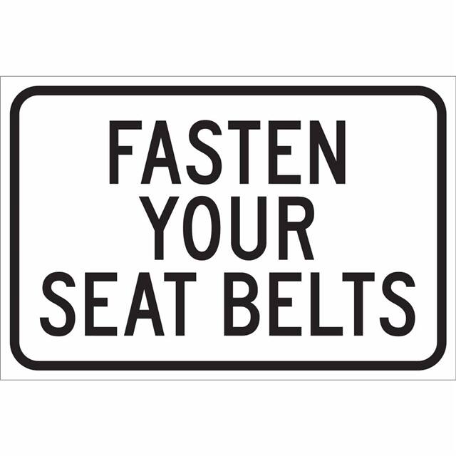 115478 TRFC SIGN FASN SEAT BELTS REFL H