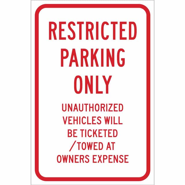 115554 TRFC SIGN RESTR PRKG ONLY REFL H