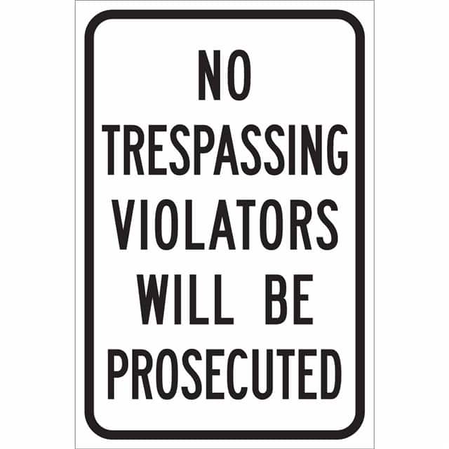 115533 TRFC SIGN NO TRES VIOLATORS ENG