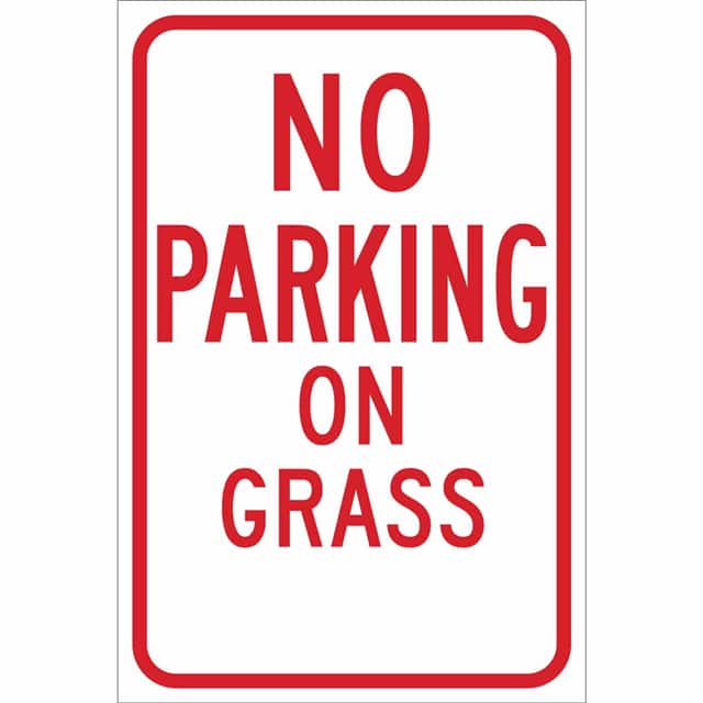 115619 TRFC SIGN NO PARKING ON GRASS EN
