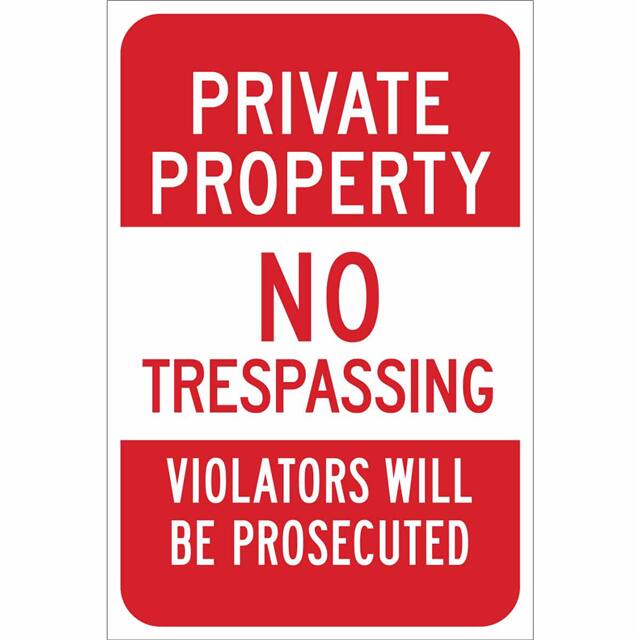 115624 TRFC SIGN PRIVATE PROPERTY ENG