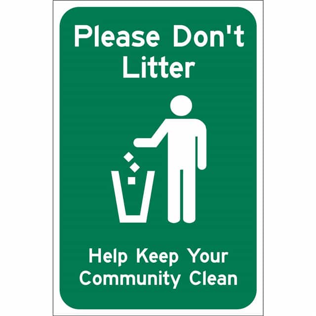 115629 TRFC SIGN PLEASE DON'T LITTER EN