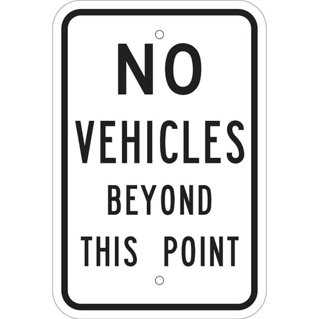 80095 18X12 BLK/WHT TRAFFIC NO VEHICLE