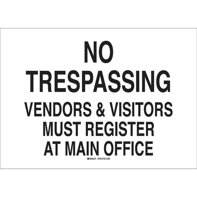 90499 B120,14X20, BLK/WHT, NO TRESPASS
