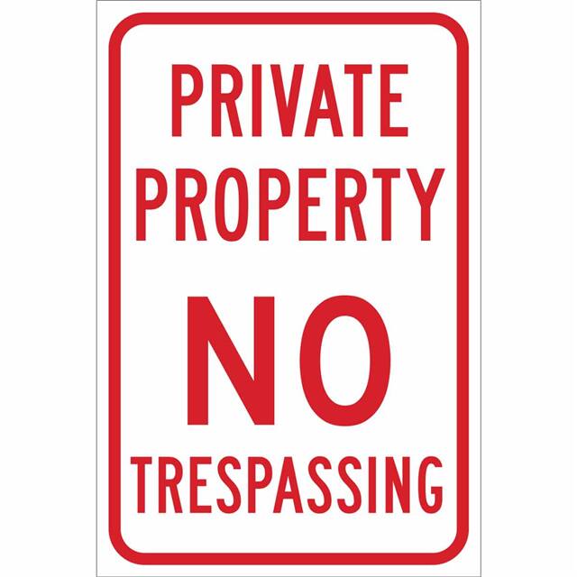 141793 PRIVATE PROPERTY NO TRESSPASS EN