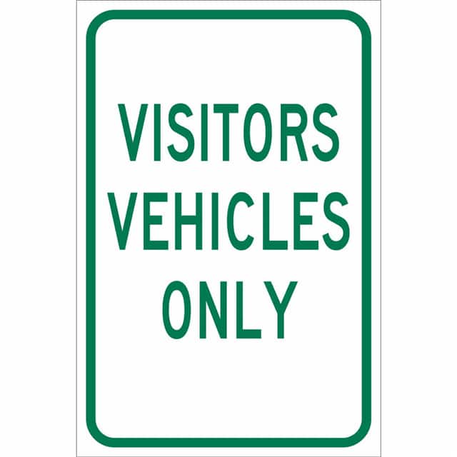 103728 12X18 RA GRN/WT VISITORS VEHICLE