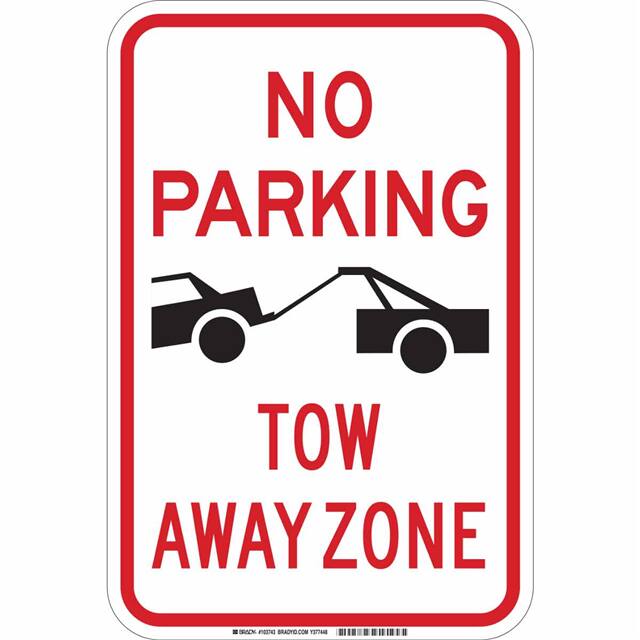 103743 12X18 RA BLK/RD NO PARKING (GRAP