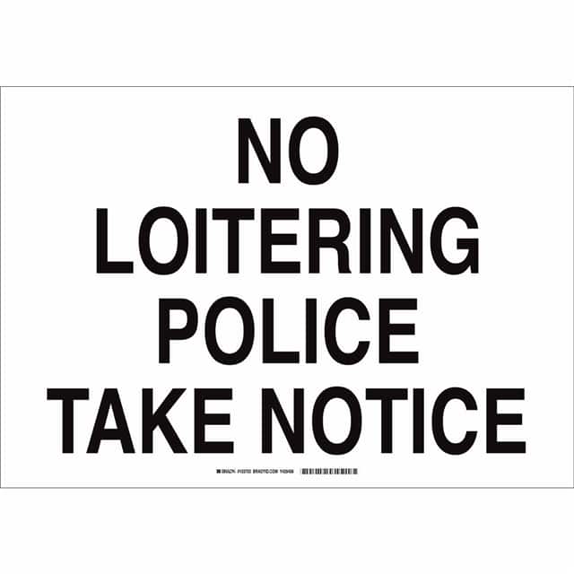 103703 B959 14X20 BLK/WHT NO LOITERING