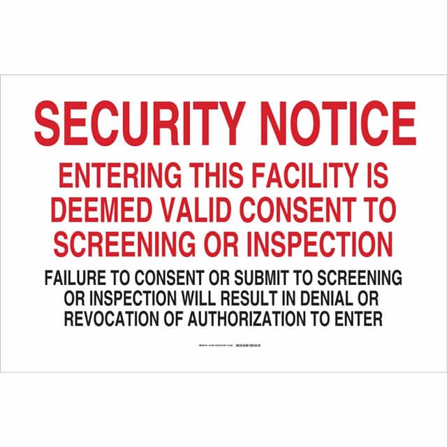 123482 B302 24X36 BLK/RED/WHT SECURITY
