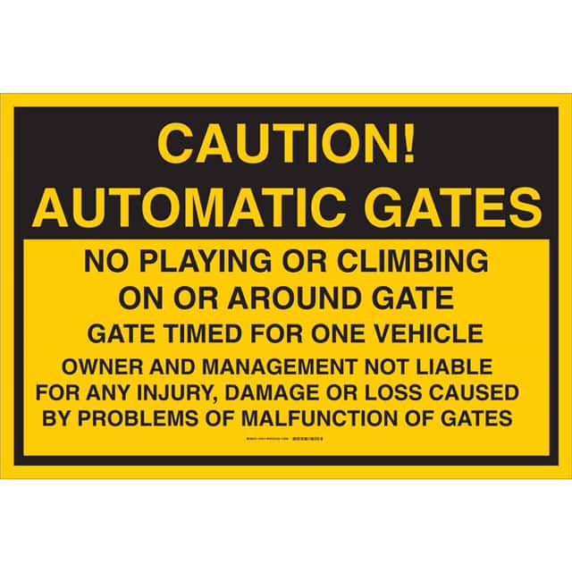 124272 B401 24X36 BLK/YEL CAUTION! AUTO