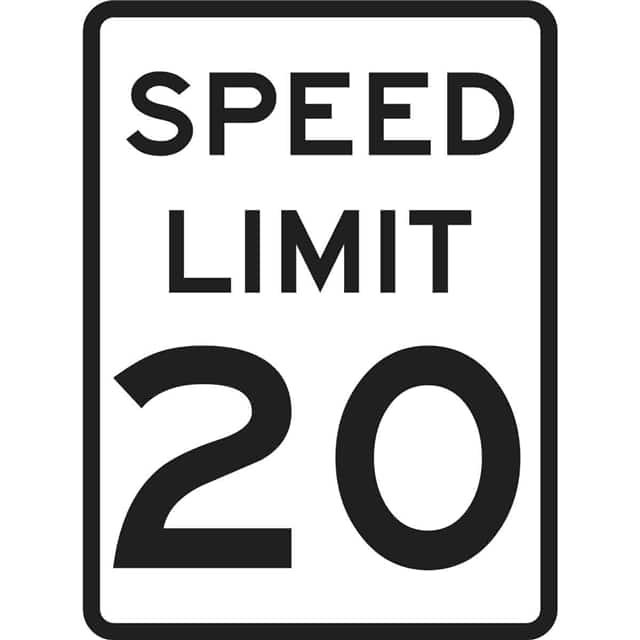 76088 B120 24X18 BLK/WHT TRAFFIC SPEED
