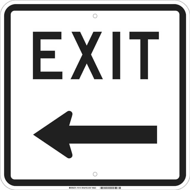 75110 B120,18X18,BLK/WHT,EXIT (LEFT)