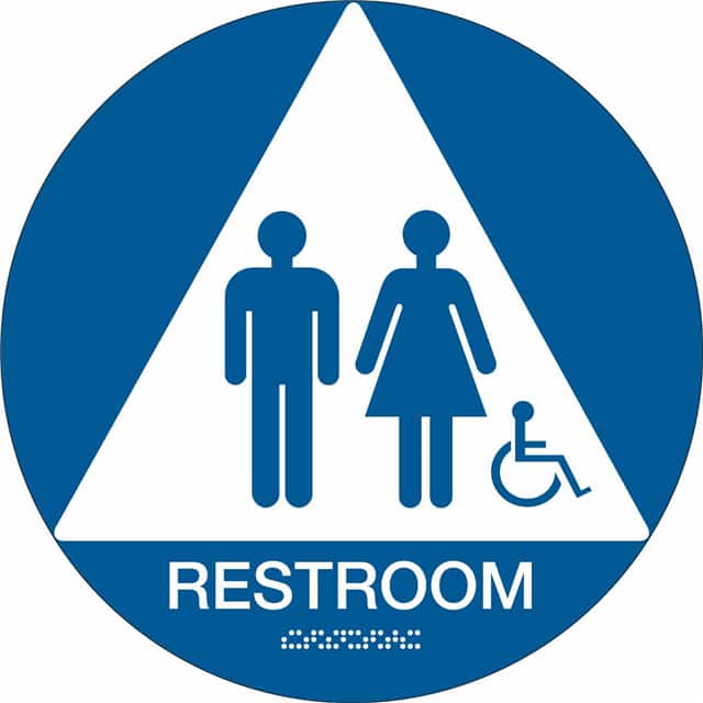 106184 SIGN-CA RESTRM-UNISEX/GRP-12 DIA