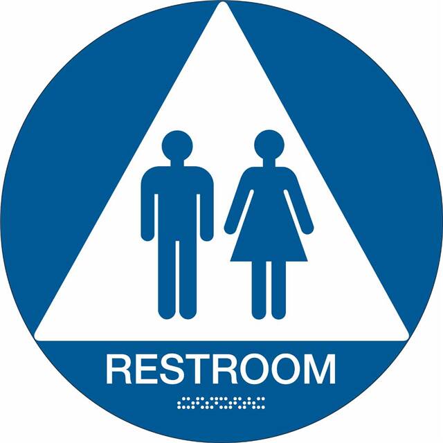 106181 SIGN-CA RESTRM-UNISEX-12 DIAM-BL