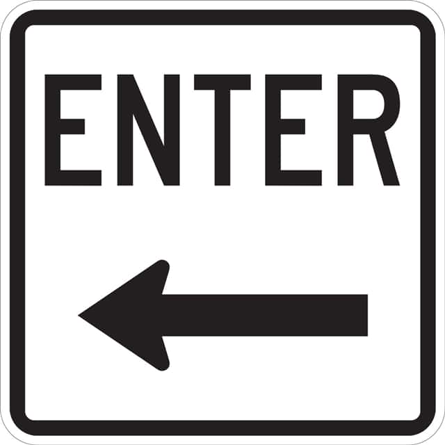 115470 TRFC SIGN ENTER W/ ARW REFL ENG