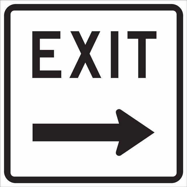 115476 TRFC SIGN EXIT W/ ARW REFL HIP