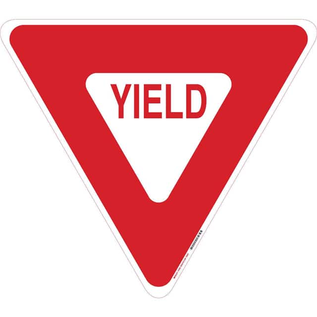 80072 30" SIDES RED/WHT TRAFFIC YIELD