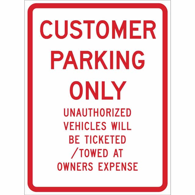 115449 TRFC SIGN CUST PRKG REFL 24X18 H