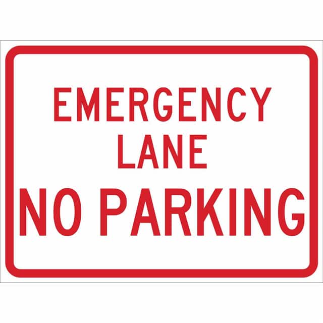 115615 TRFC SIGN EMERG LANE NO PARK HIP