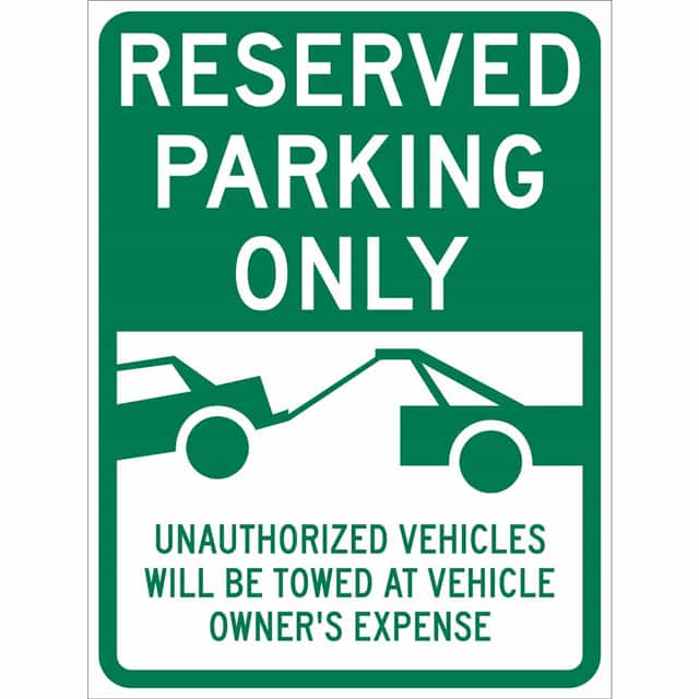 115634 TRFC SIGN RESERVED PARK ONLY ENG