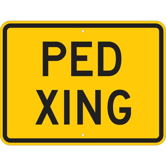 94237 18X24 BLK/YEL TRAFFIC PED XING H