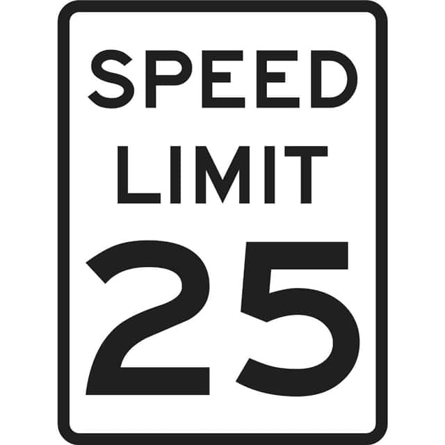 94209 24X18 BLK/WHT TRAFFIC SPEED 25 H